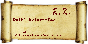 Reibl Krisztofer névjegykártya
